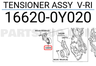 Toyota 166200Y020 TENSIONER ASSY V-RI