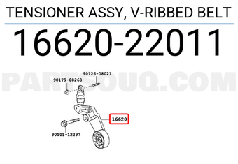 Toyota 1662022011 TENSIONER ASSY, V-RIBBED BELT