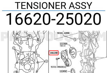 Toyota 1662025020 TENSIONER ASSY