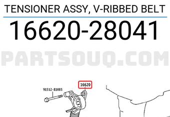 Toyota 1662028041 TENSIONER ASSY, V-RIBBED BELT