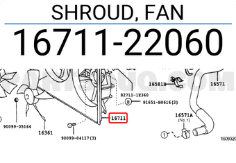 Toyota 1671122060 SHROUD, FAN