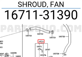 Toyota 1671131390 SHROUD, FAN