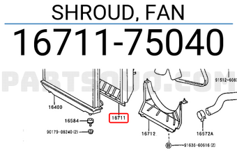 Toyota 1671175040 SHROUD, FAN