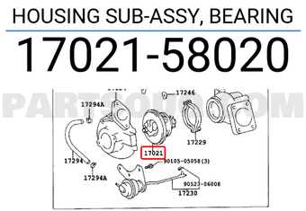 Toyota 1702158020 HOUSING SUB-ASSY, BEARING