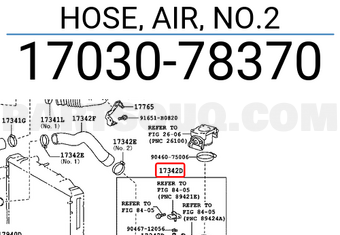 Toyota 1703078370 HOSE, AIR, NO.2