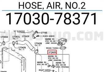 Toyota 1703078371 HOSE, AIR, NO.2