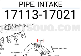 Toyota 1711317021 PIPE, INTAKE
