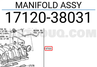 Toyota 1712038031 MANIFOLD ASSY