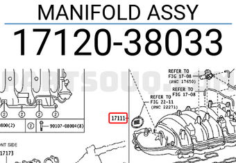Toyota 1712038033 MANIFOLD ASSY
