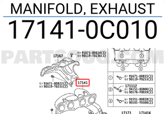 Toyota 171410C010 MANIFOLD, EXHAUST