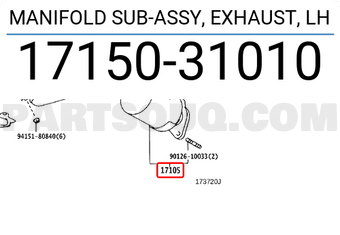 Toyota 1715031010 MANIFOLD SUB-ASSY, EXHAUST, LH