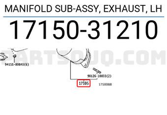 Toyota 1715031210 MANIFOLD SUB-ASSY, EXHAUST, LH