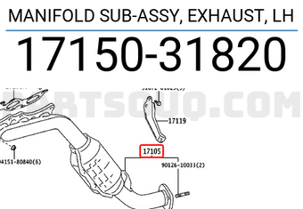 Toyota 1715031820 MANIFOLD SUB-ASSY, EXHAUST, LH
