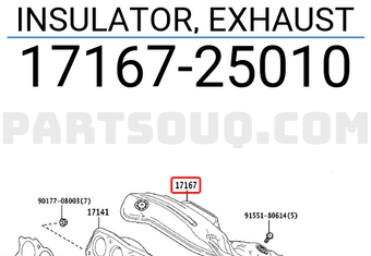 Toyota 1716725010 INSULATOR, EXHAUST
