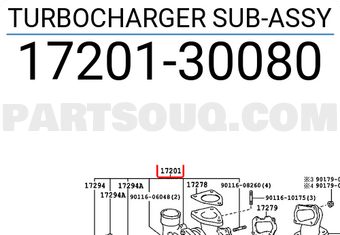 Toyota 1720130080 TURBOCHARGER SUB-ASSY