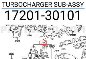 Toyota 1720130101 TURBOCHARGER SUB-ASSY