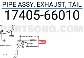 Toyota 1740566010 PIPE ASSY, EXHAUST, TAIL