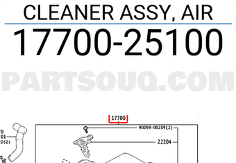 Toyota 1770025100 CLEANER ASSY, AIR