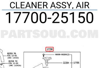 Toyota 1770025150 CLEANER ASSY, AIR