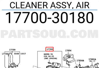 Toyota 1770030180 CLEANER ASSY, AIR