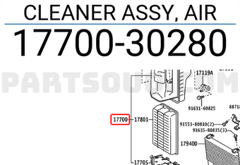 Toyota 1770030280 CLEANER ASSY, AIR