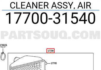 Toyota 1770031540 CLEANER ASSY, AIR