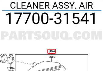 Toyota 1770031541 CLEANER ASSY, AIR