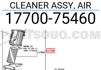 Toyota 1770075460 CLEANER ASSY, AIR