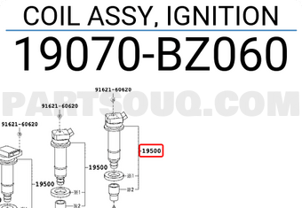 Toyota 19070BZ060 COIL ASSY, IGNITION