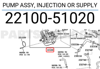 Toyota 2210051020 PUMP ASSY, INJECTION OR SUPPLY