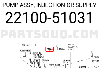 Toyota 2210051031 PUMP ASSY, INJECTION OR SUPPLY