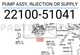 Toyota 2210051041 PUMP ASSY, INJECTION OR SUPPLY