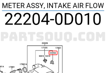 Toyota 222040D010 METER ASSY, INTAKE AIR FLOW