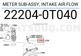 Toyota 222040T040 METER SUB-ASSY, INTAKE AIR FLOW
