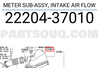 Toyota 2220437010 METER SUB-ASSY, INTAKE AIR FLOW