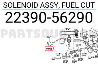 Toyota 2239056290 SOLENOID ASSY, FUEL CUT