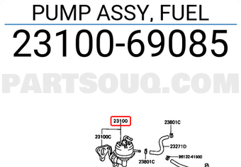Toyota 2310069085 PUMP ASSY, FUEL