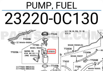 Toyota 232200C130 PUMP, FUEL