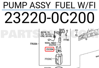 Toyota 232200C200 PUMP ASSY FUEL W/FI