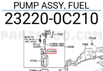 Toyota 232200C210 PUMP ASSY, FUEL