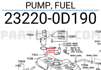Toyota 232200D190 PUMP, FUEL