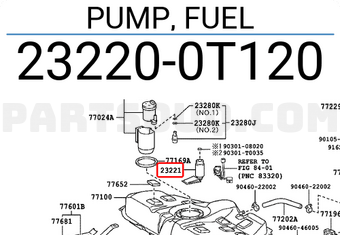 Toyota 232200T120 PUMP, FUEL