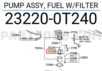 Toyota 232200T240 PUMP ASSY, FUEL W/FILTER