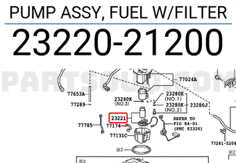 Toyota 2322021200 PUMP ASSY, FUEL W/FILTER