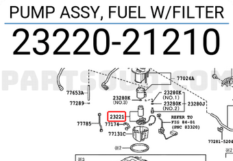 Toyota 2322021210 PUMP ASSY, FUEL W/FILTER