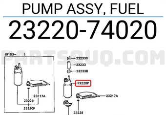 Toyota 2322074020 PUMP ASSY, FUEL