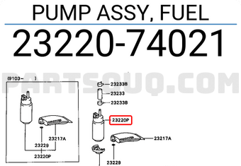 Toyota 2322074021 PUMP ASSY, FUEL