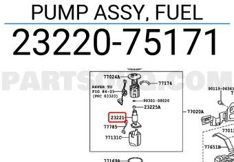 Toyota 2322075171 PUMP ASSY, FUEL