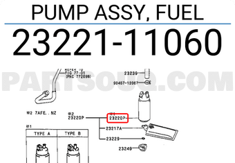Toyota 2322111060 PUMP ASSY, FUEL