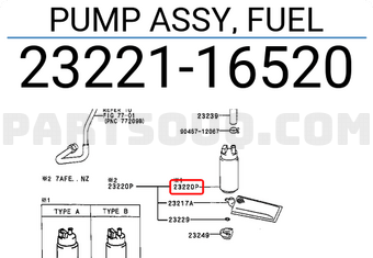 Toyota 2322116520 PUMP ASSY, FUEL